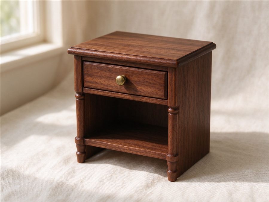 Bedside Nightstand with Drawer detail