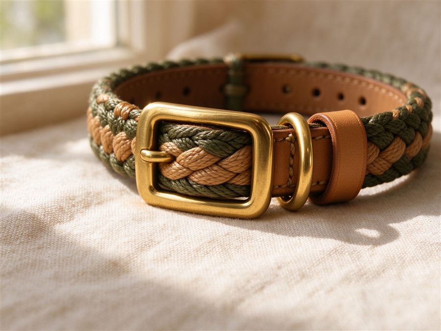 Braided Dog Collar detail