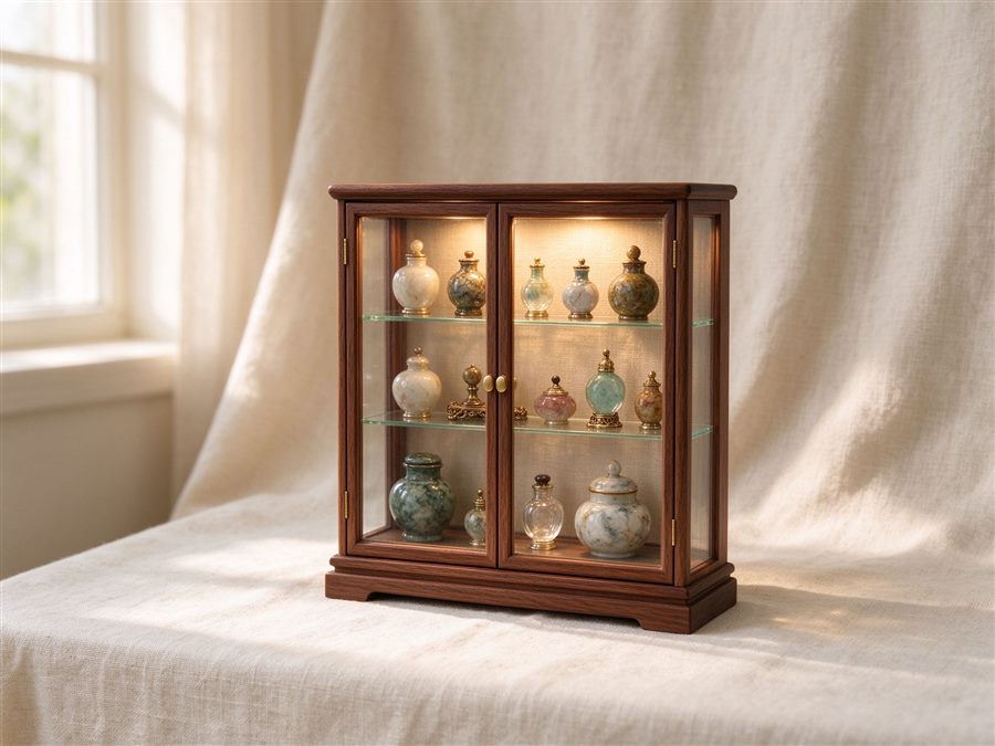 Curio Display Cabinet with Glass Doors