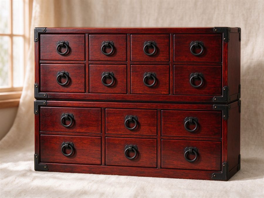 Stacking Tansu Chests detail